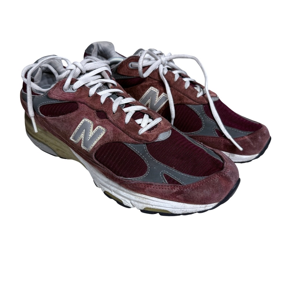 New Balance 993 Heritage Running Shoes Mens 10 Burgundy Grey Suede Made in USA - Picture 1 of 12